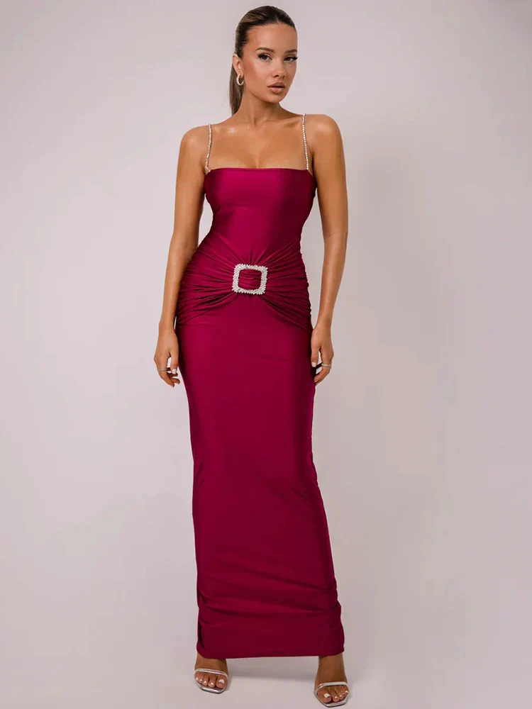 Glitter Strap Maxi Dress