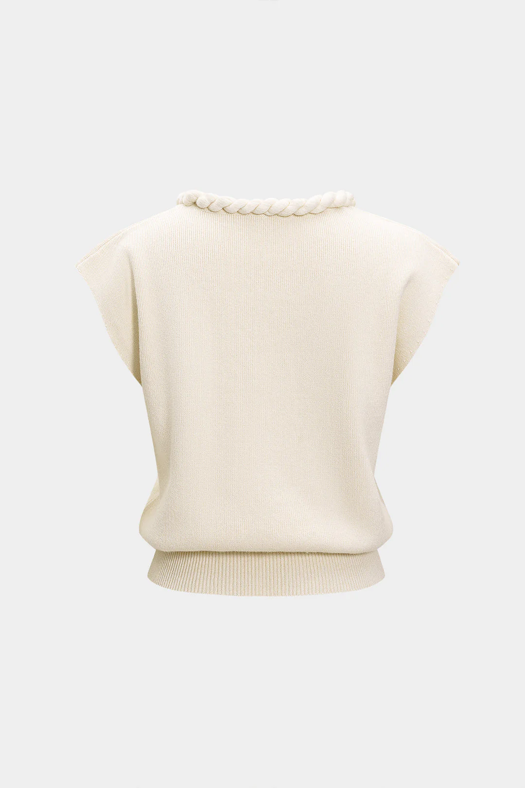 Knit Twist Knot Short-Sleeve Tank Top