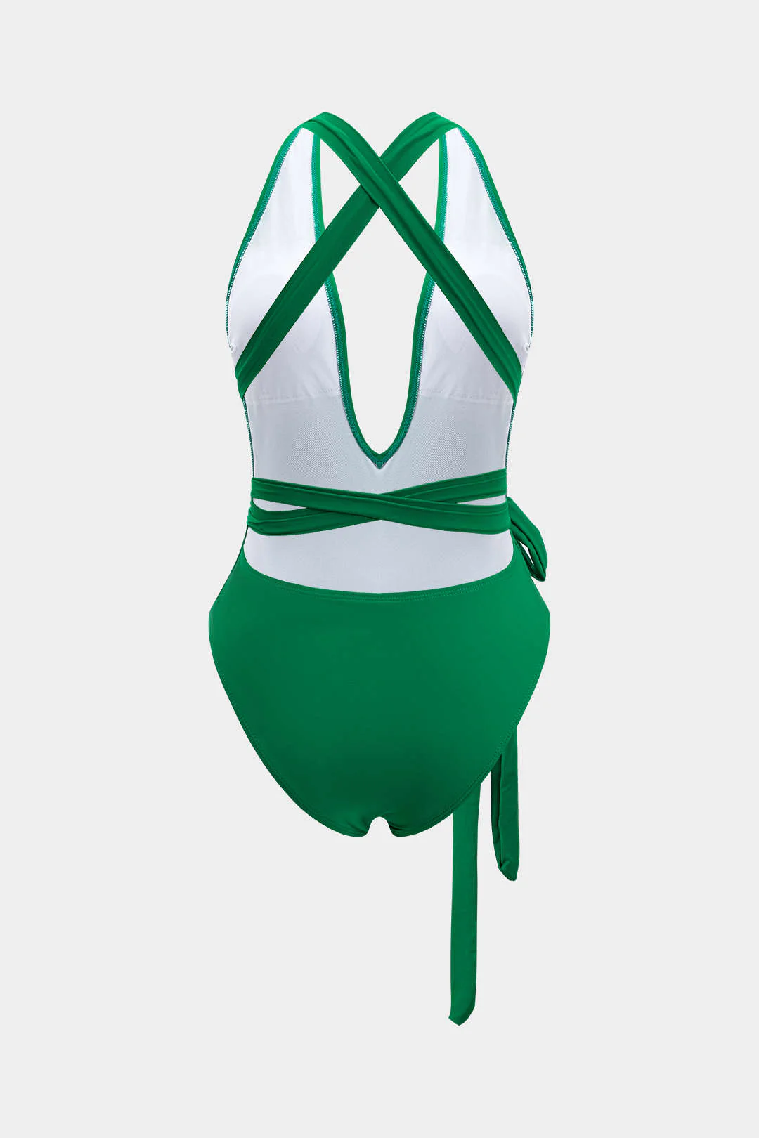 Tie Knot Crossed Backless One-Piece Swimsuit