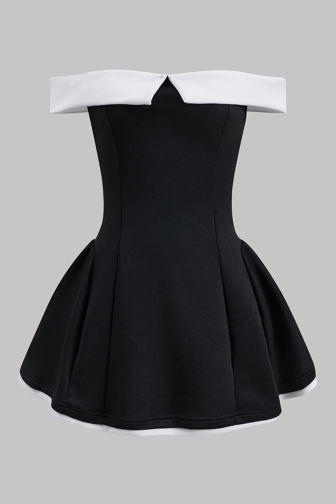 Contrast Ruched Strapless Sleeveless Mini Dress