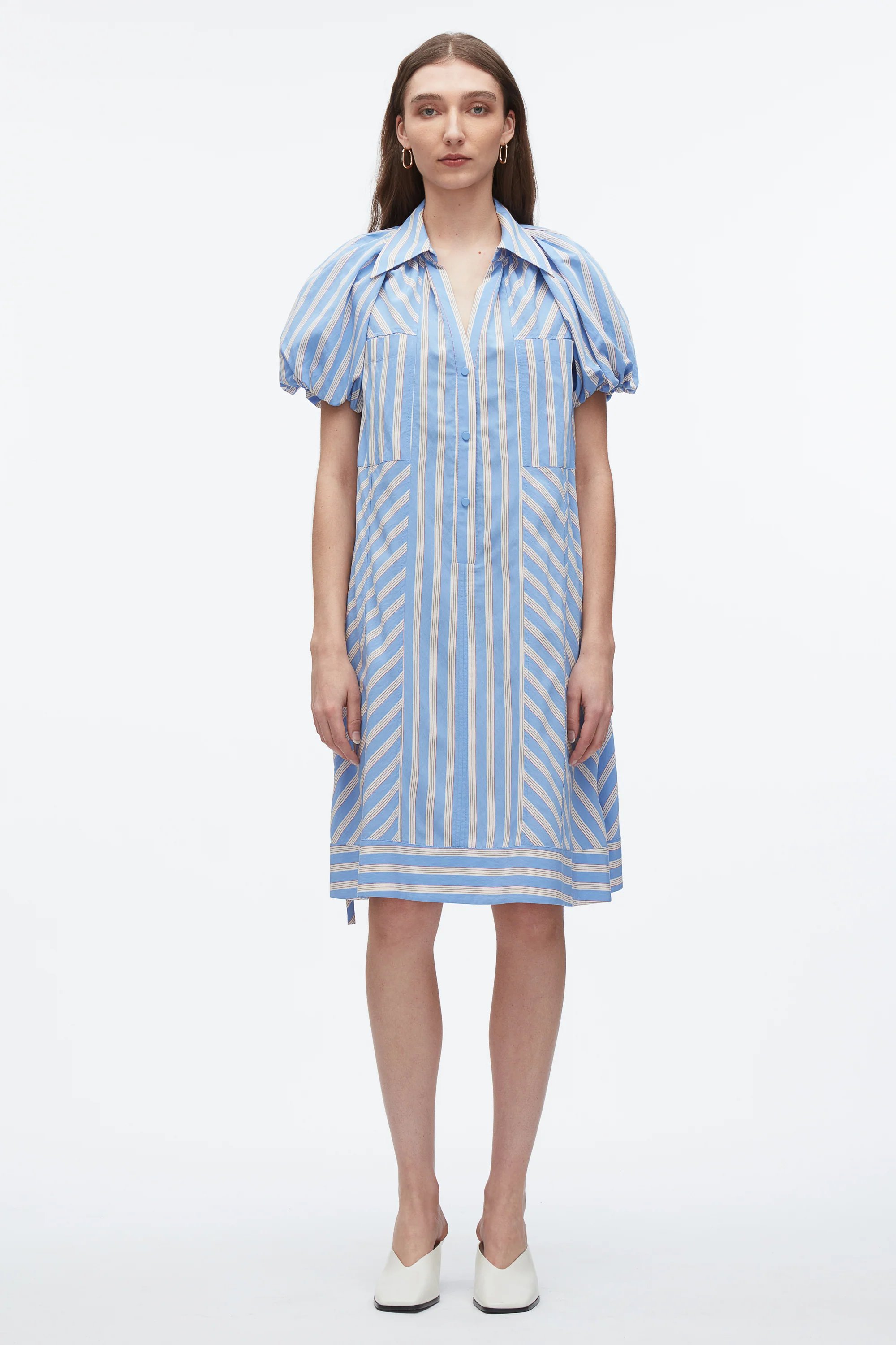 Puff Sleeve Short Shirt Dress