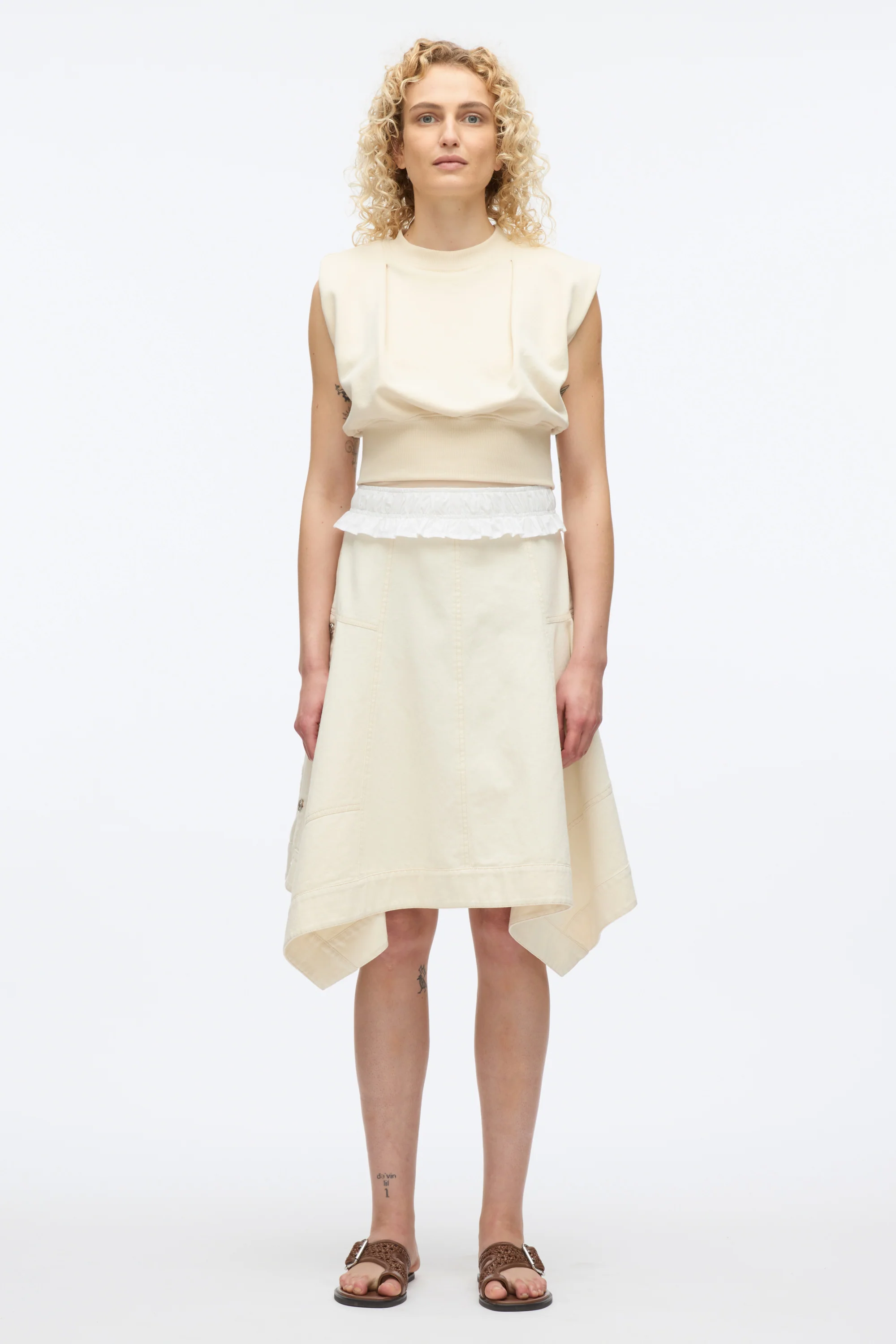 French Terry Dress with Denim Combo