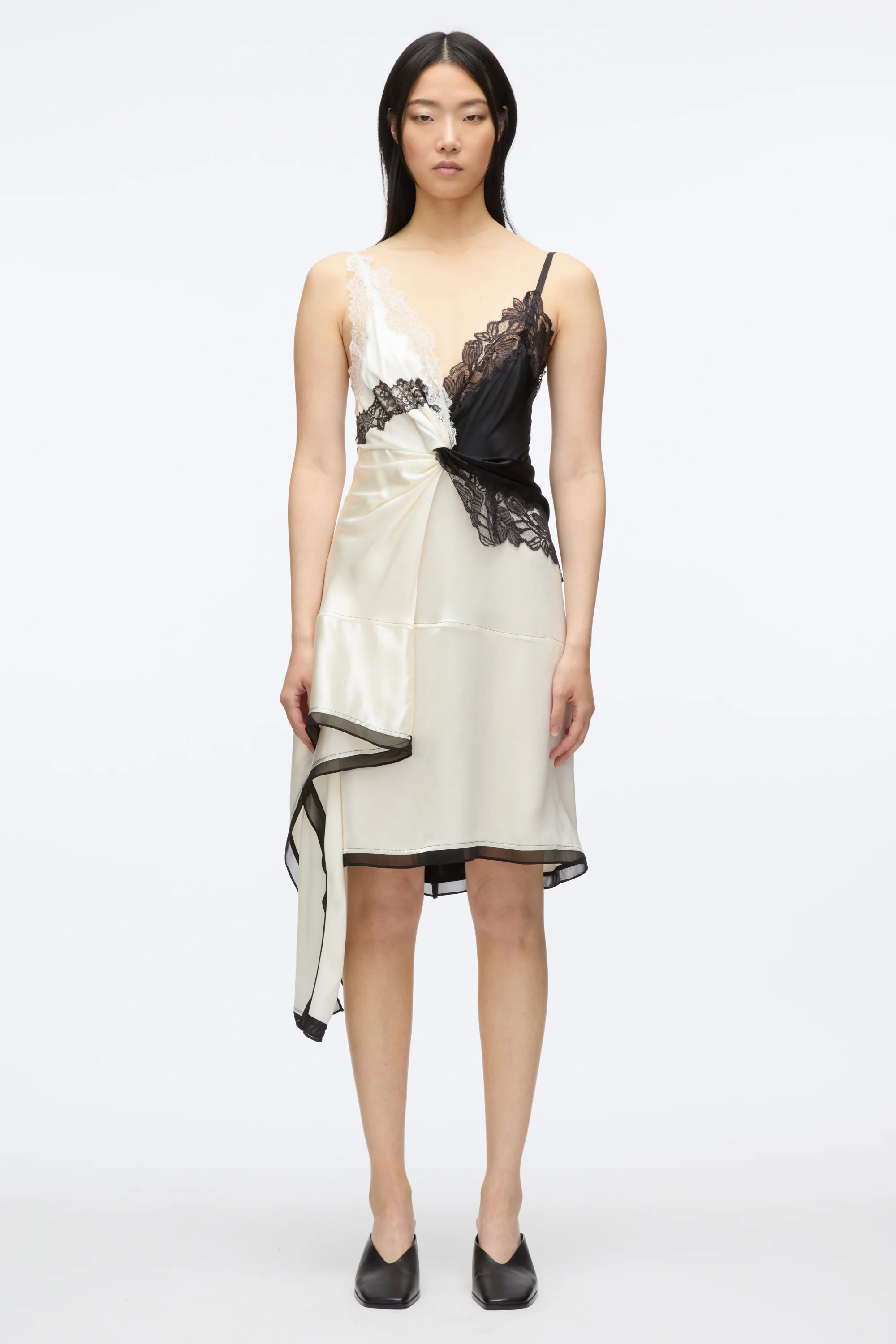 Liquid Satin Twist Slip Dress