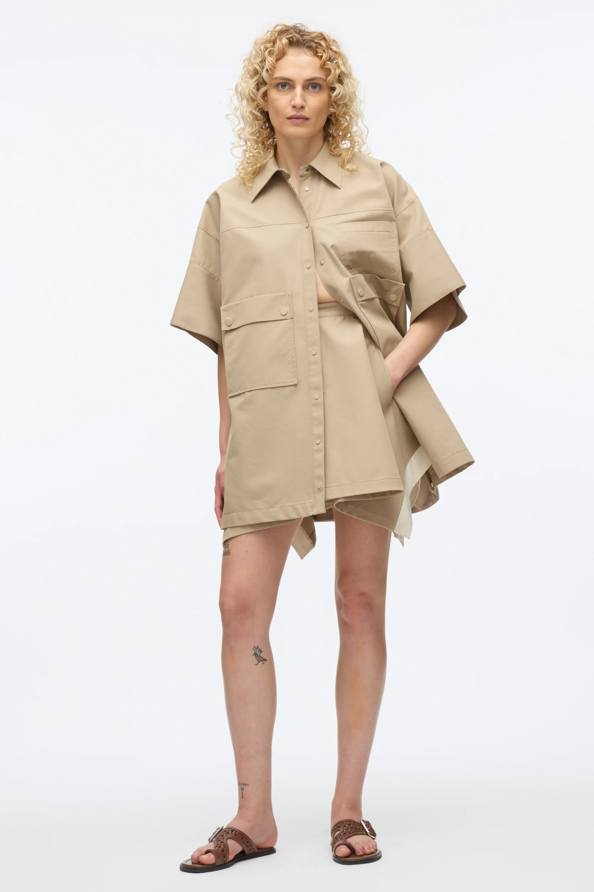Cargo Mini Shirt Dress
