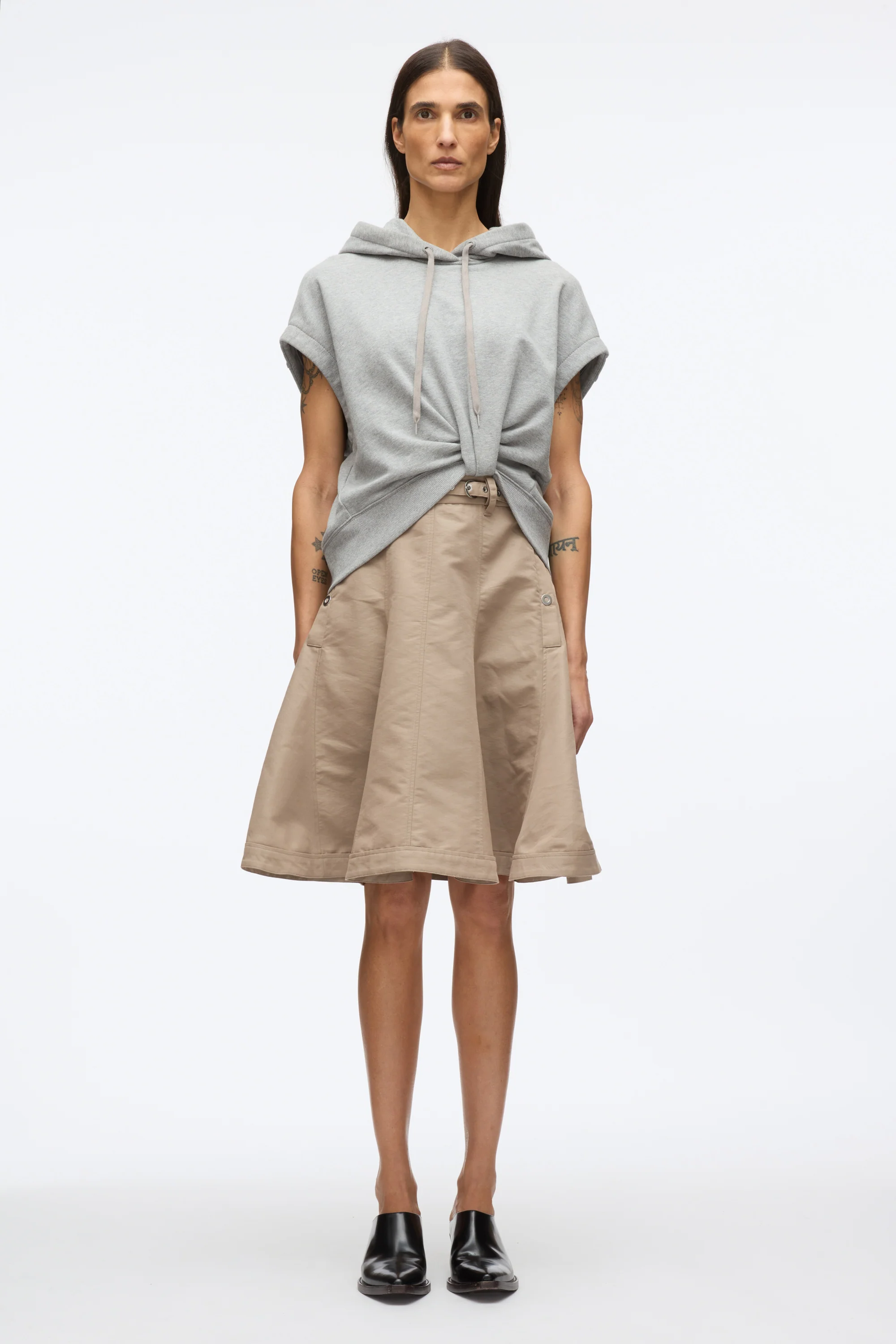 Hoodie Dress with Flounce Skirt