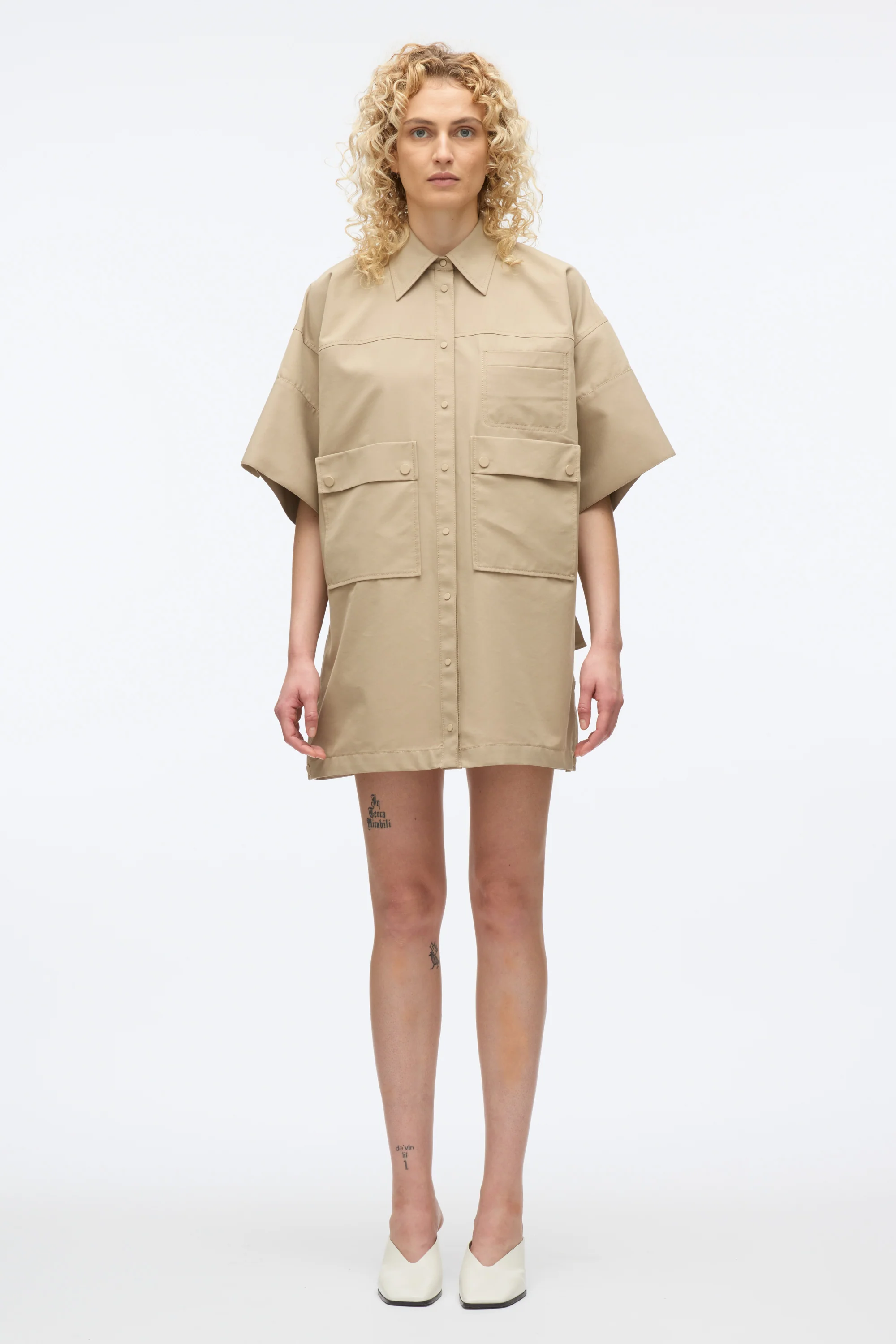 Cargo Mini Shirt Dress